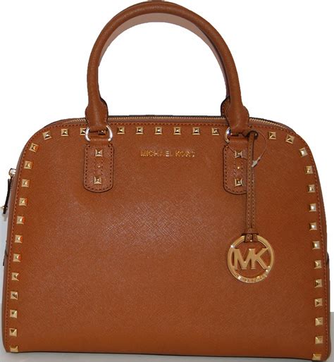 michael kors saffiano stud large satchel|More.